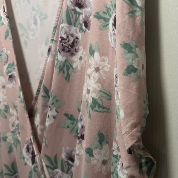 Just Be Women's Plus Size 3XL Pink Floral Wrap Dress - Picture 6 of 16